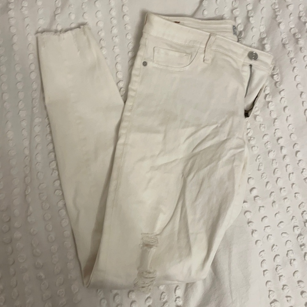 White distressed A&F Jeans